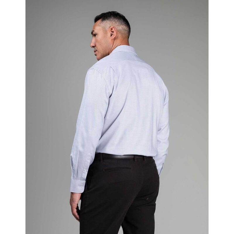 Rembrandt Sinatra White Blue & Brown Microdesign Shirt image number 1